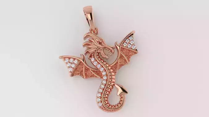 3dm and stl dragon pendant printable jewelry model