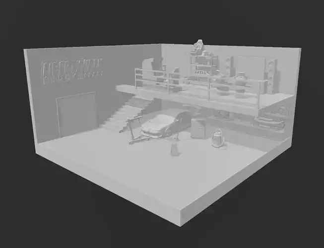 DREAM GARAGE DIORAMA 1  64   1  18   1  24    1  43 and more 3D print model