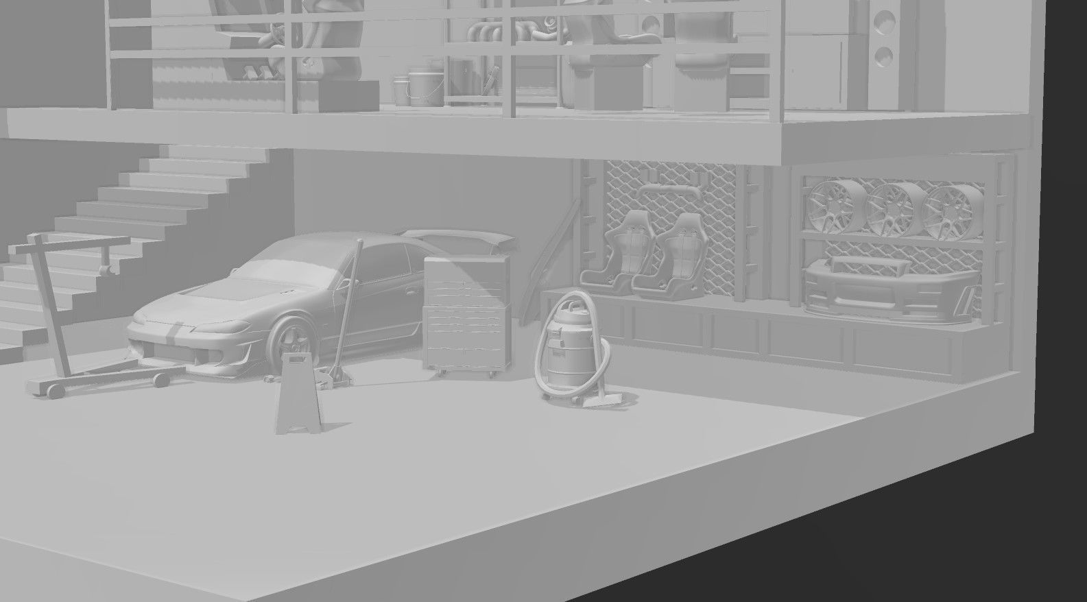 DREAM GARAGE DIORAMA 1  64   1  18   1  24    1  43 and more 3D print model_2