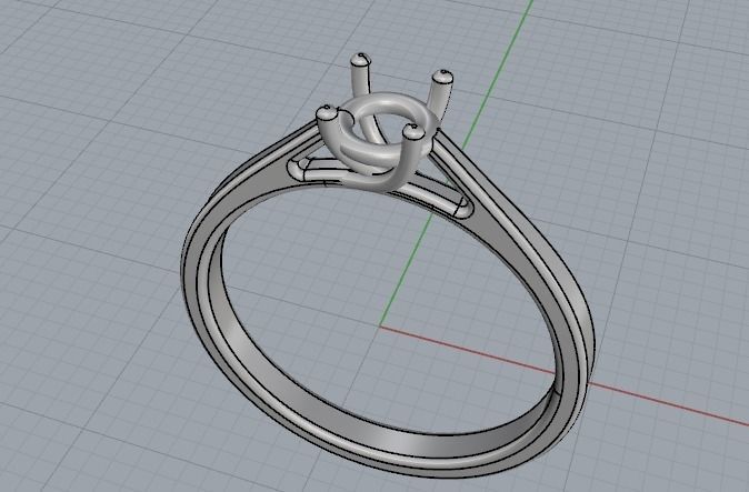 Soliter ring N01837 3D print model_2