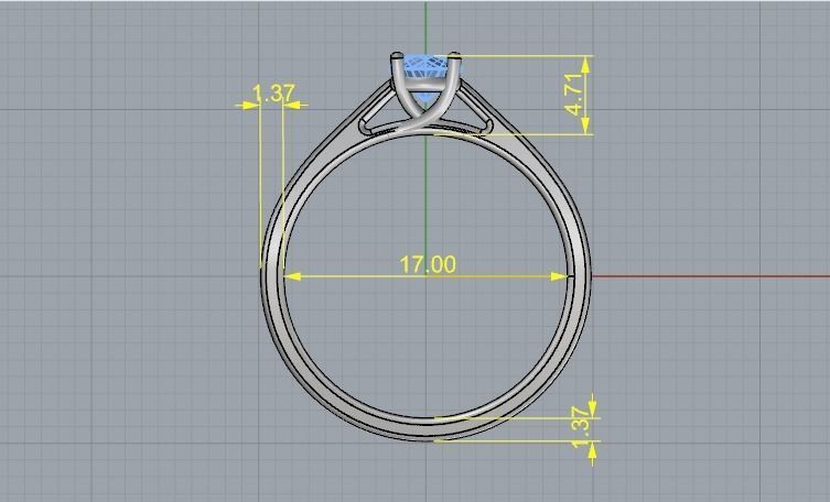 Soliter ring N01837 3D print model_5