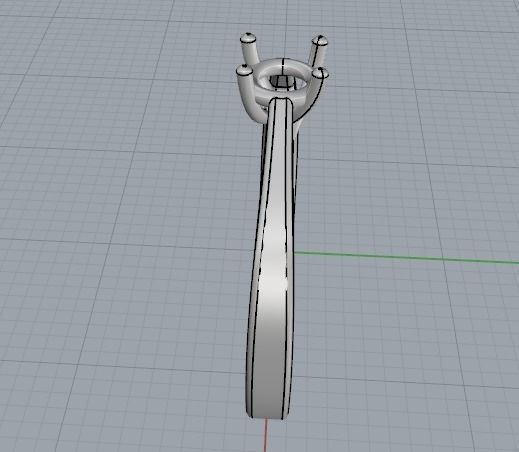 Soliter ring N01837 3D print model_3