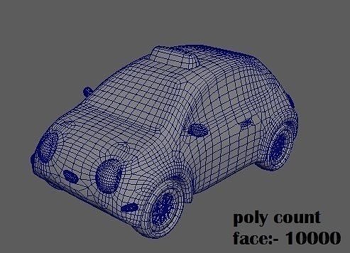 Cartoon Taxi Low-poly 3D model 6