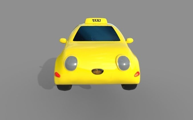 Cartoon Taxi Low-poly 3D model 3