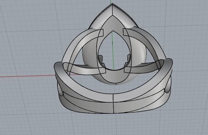 Ring N01819 3D print model_3