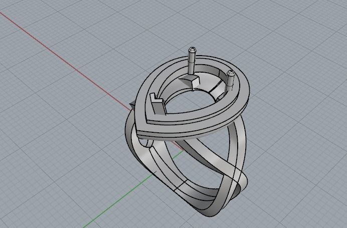 Ring N01819 3D print model_2