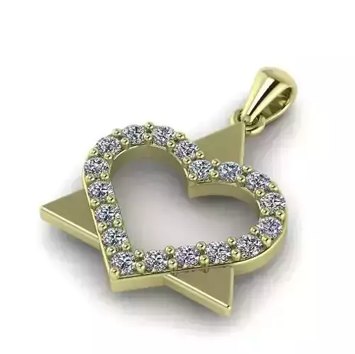 Heart pendant with triangle N012168