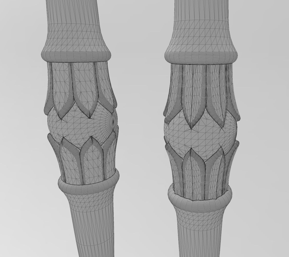 Carved lotus bead ornament capital column relief 3D print model_13