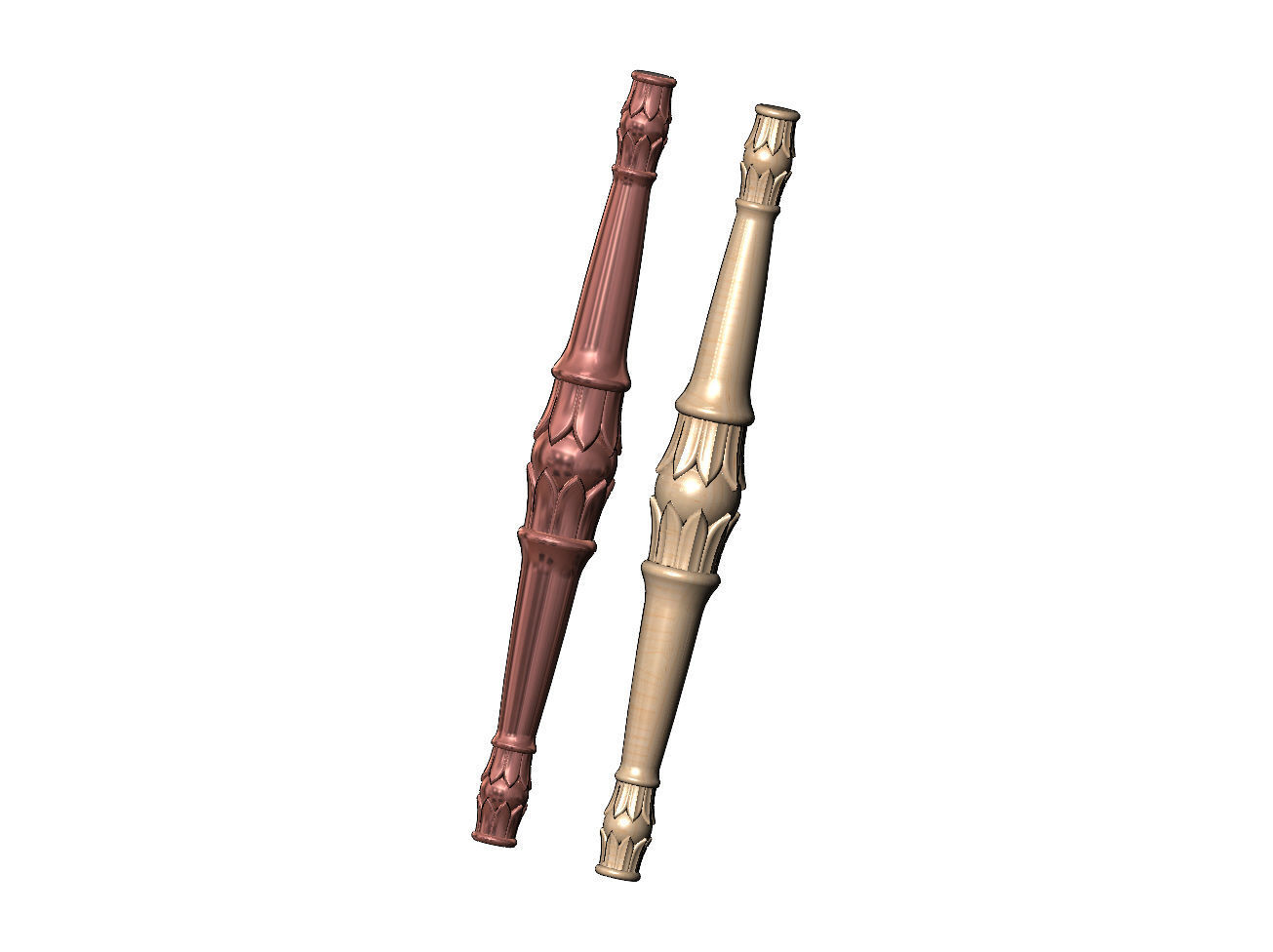 Carved lotus bead ornament capital column relief 3D print model_8