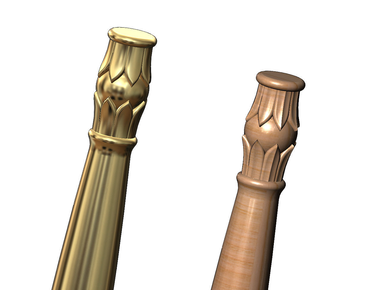 Carved lotus bead ornament capital column relief 3D print model_1