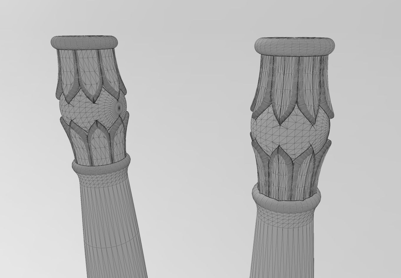 Carved lotus bead ornament capital column relief 3D print model_12