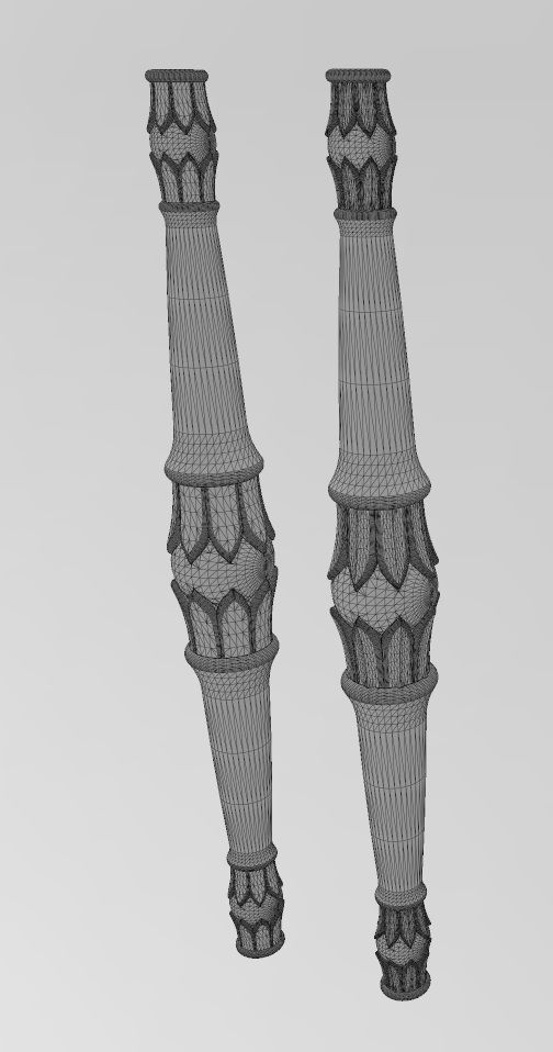 Carved lotus bead ornament capital column relief 3D print model_11