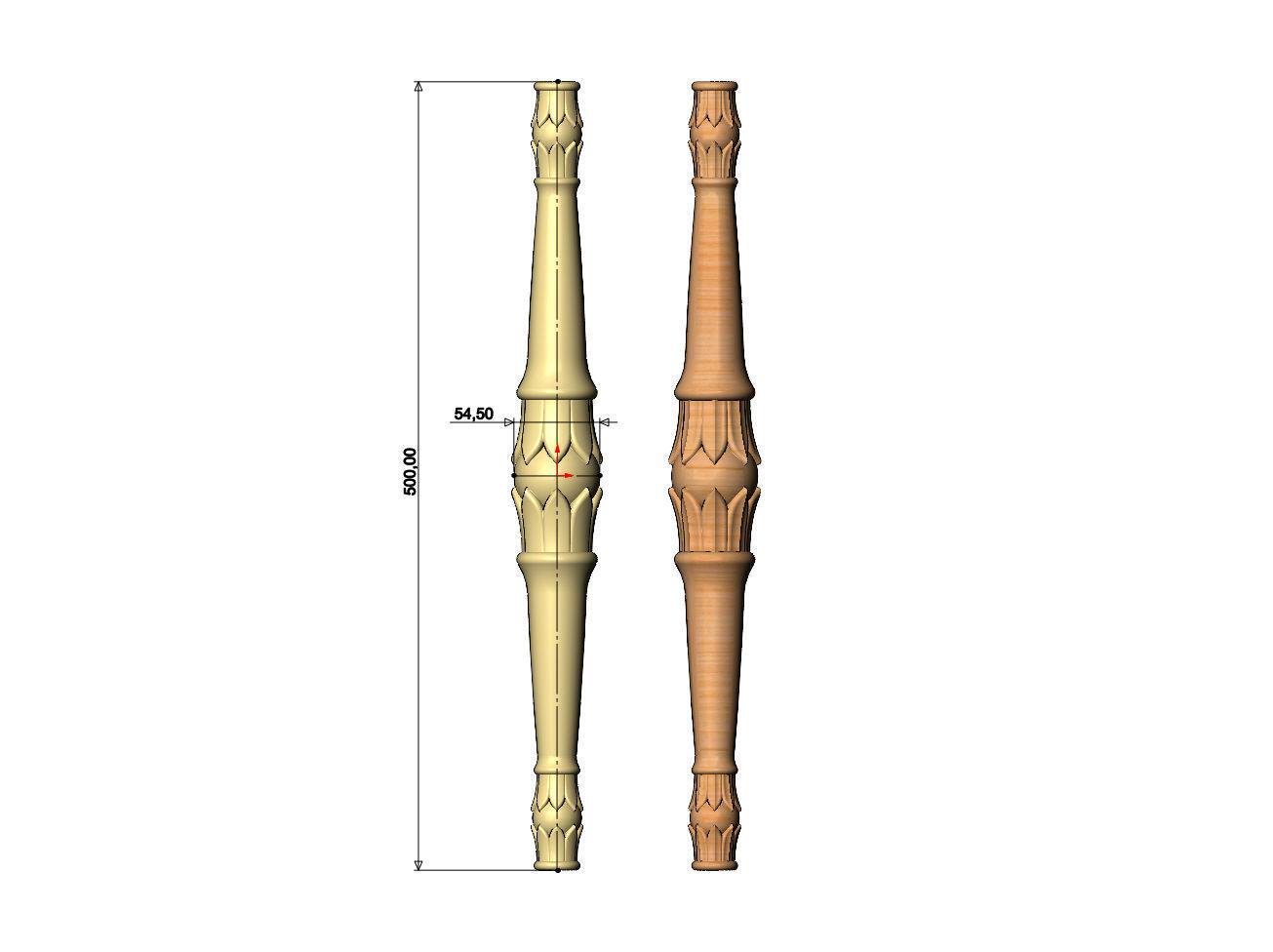 Carved lotus bead ornament capital column relief 3D print model_6