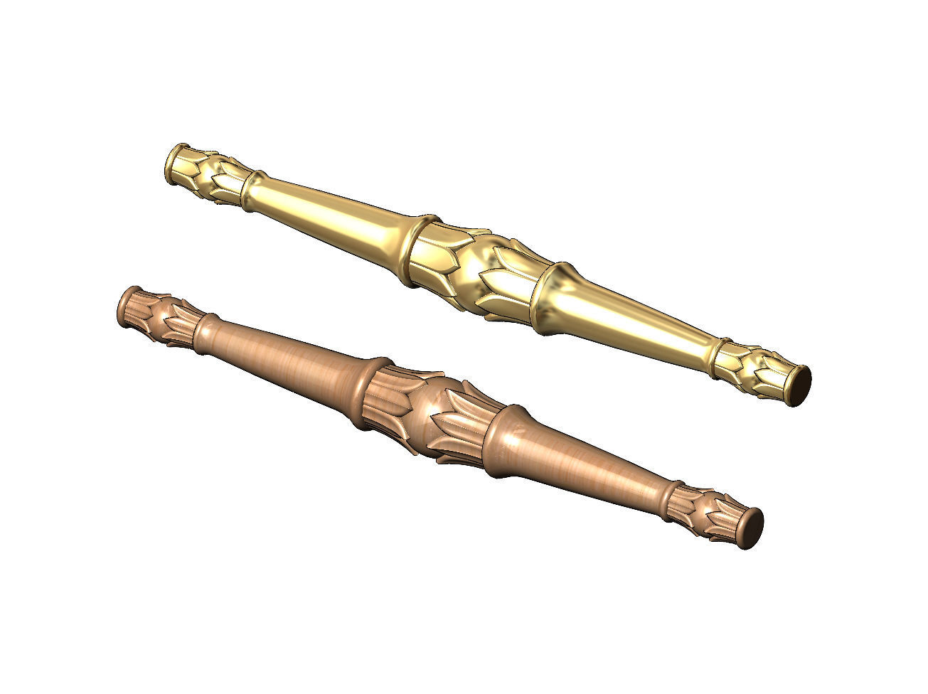 Carved lotus bead ornament capital column relief 3D print model_4