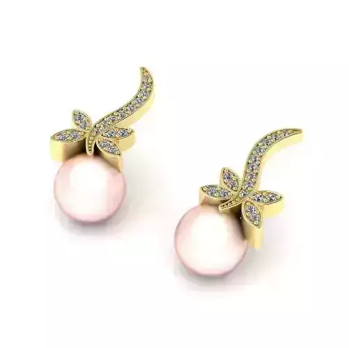 Earrings with pearl stones N012158