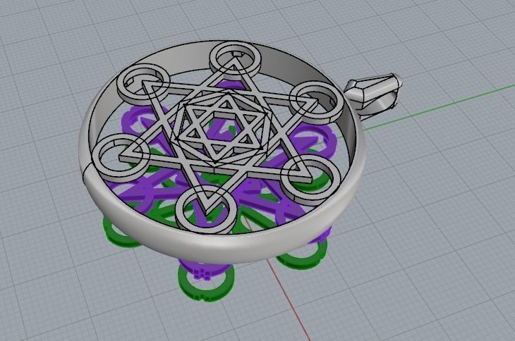 Metatrons cube pendant N012132 3D print model_3
