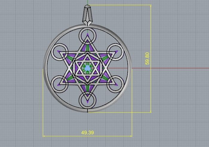 Metatrons cube pendant N012132 3D print model_5