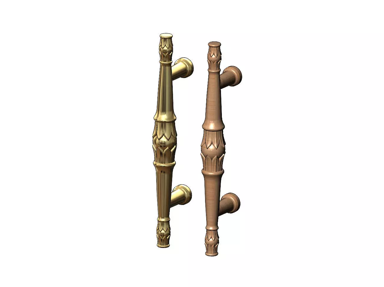 Round lotus bead door gate push pull handle 3D print model_0