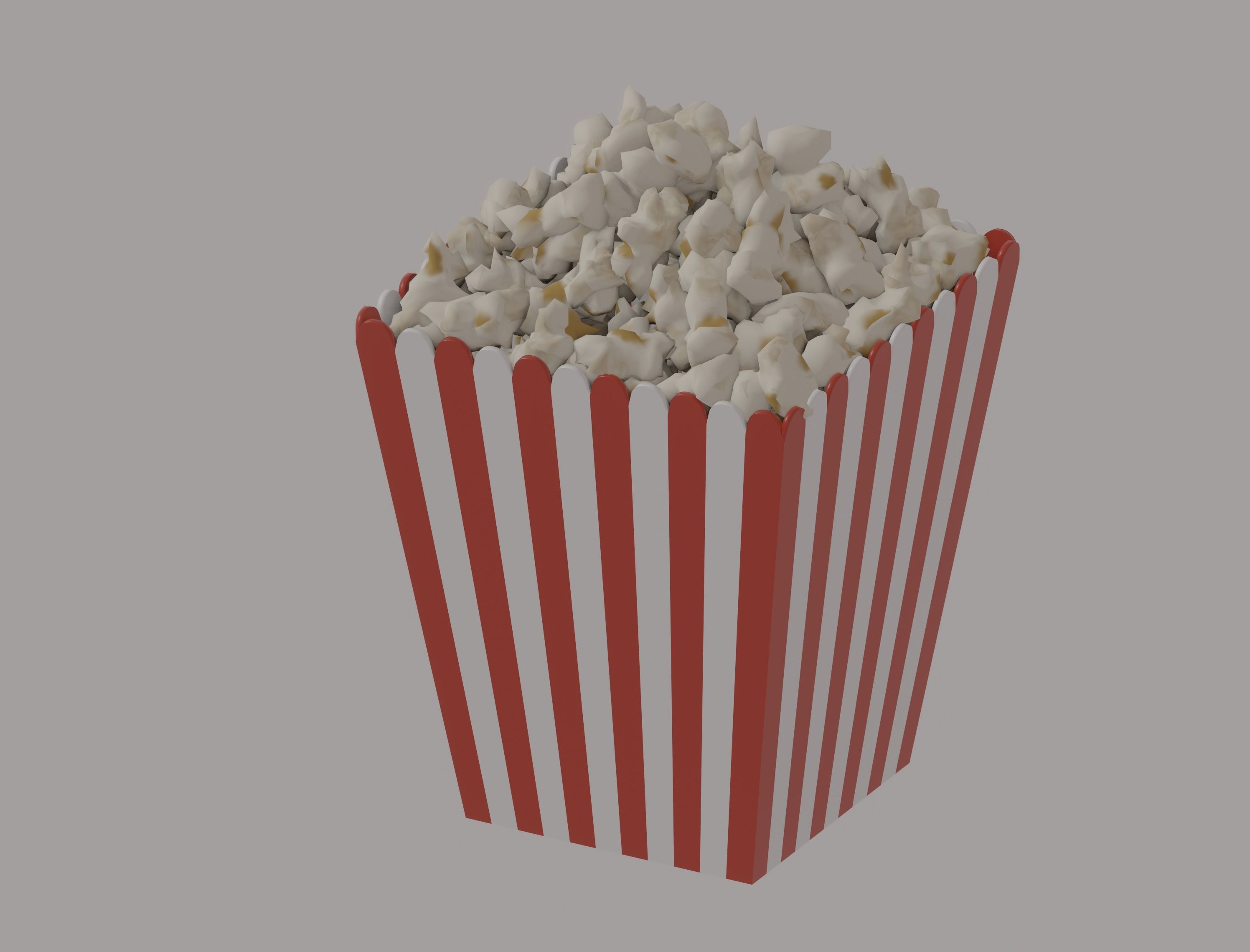 Square Popcorn Bag 3D model_9