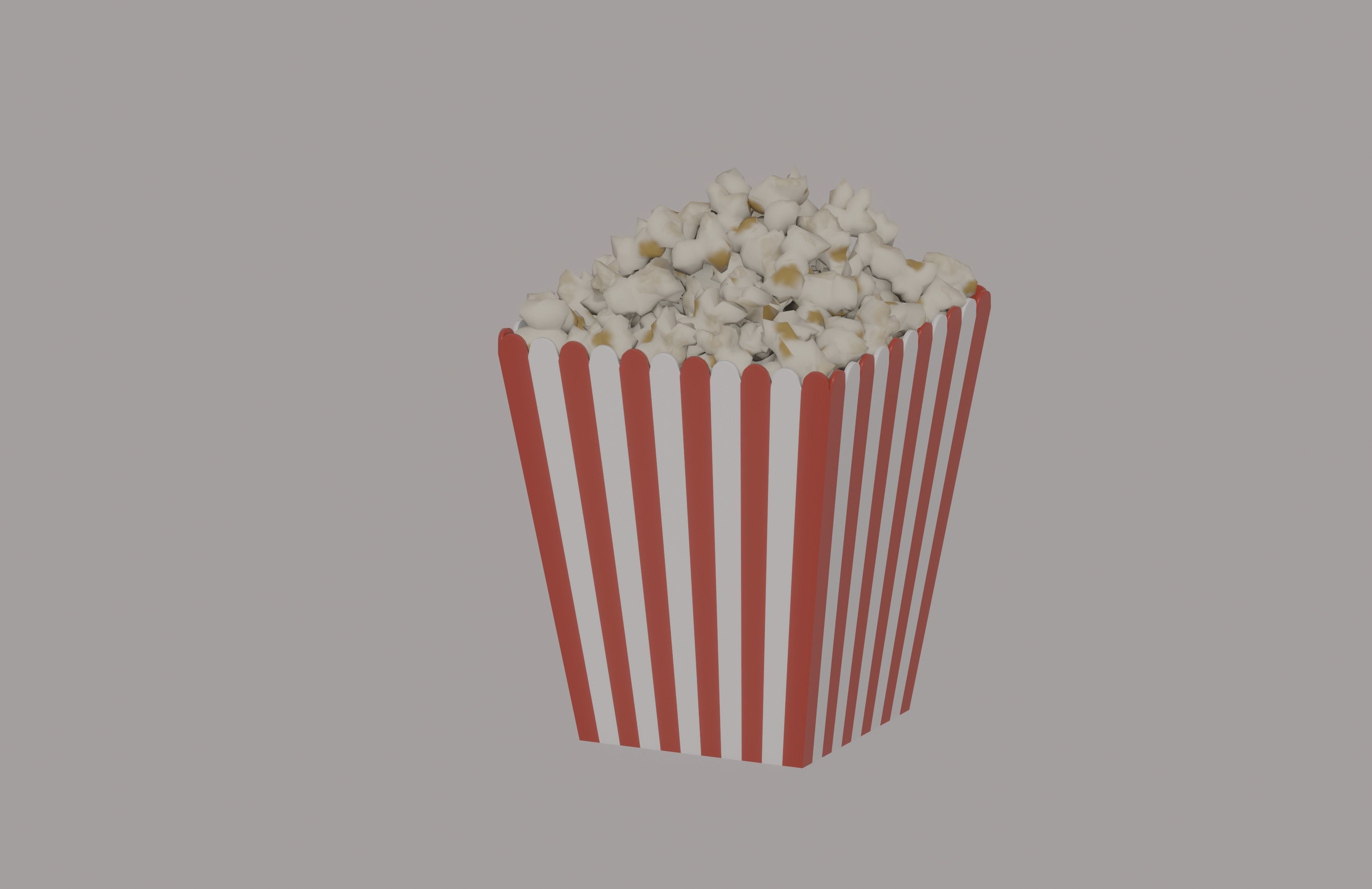 Square Popcorn Bag 3D model_1