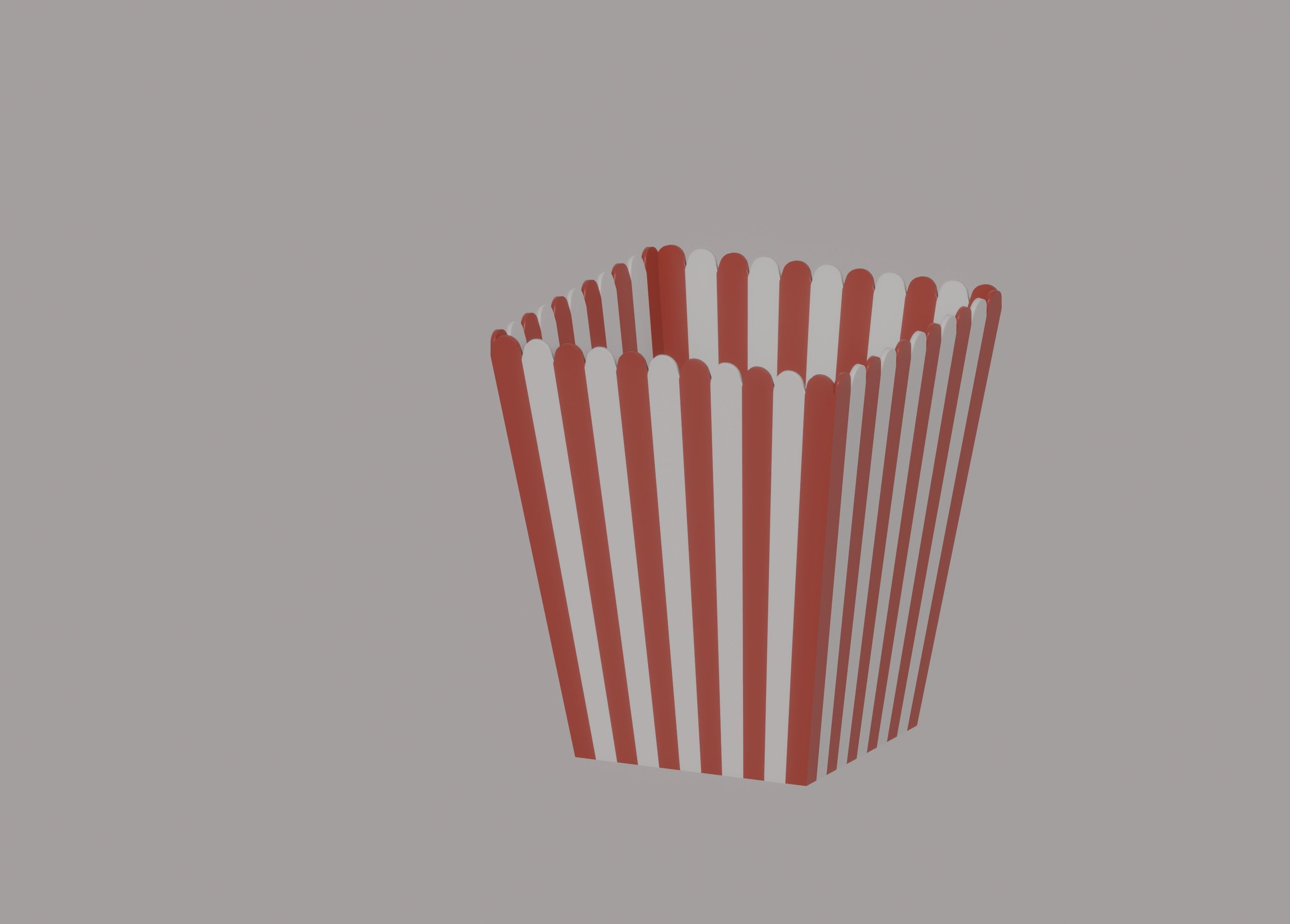 Square Popcorn Bag 3D model_2
