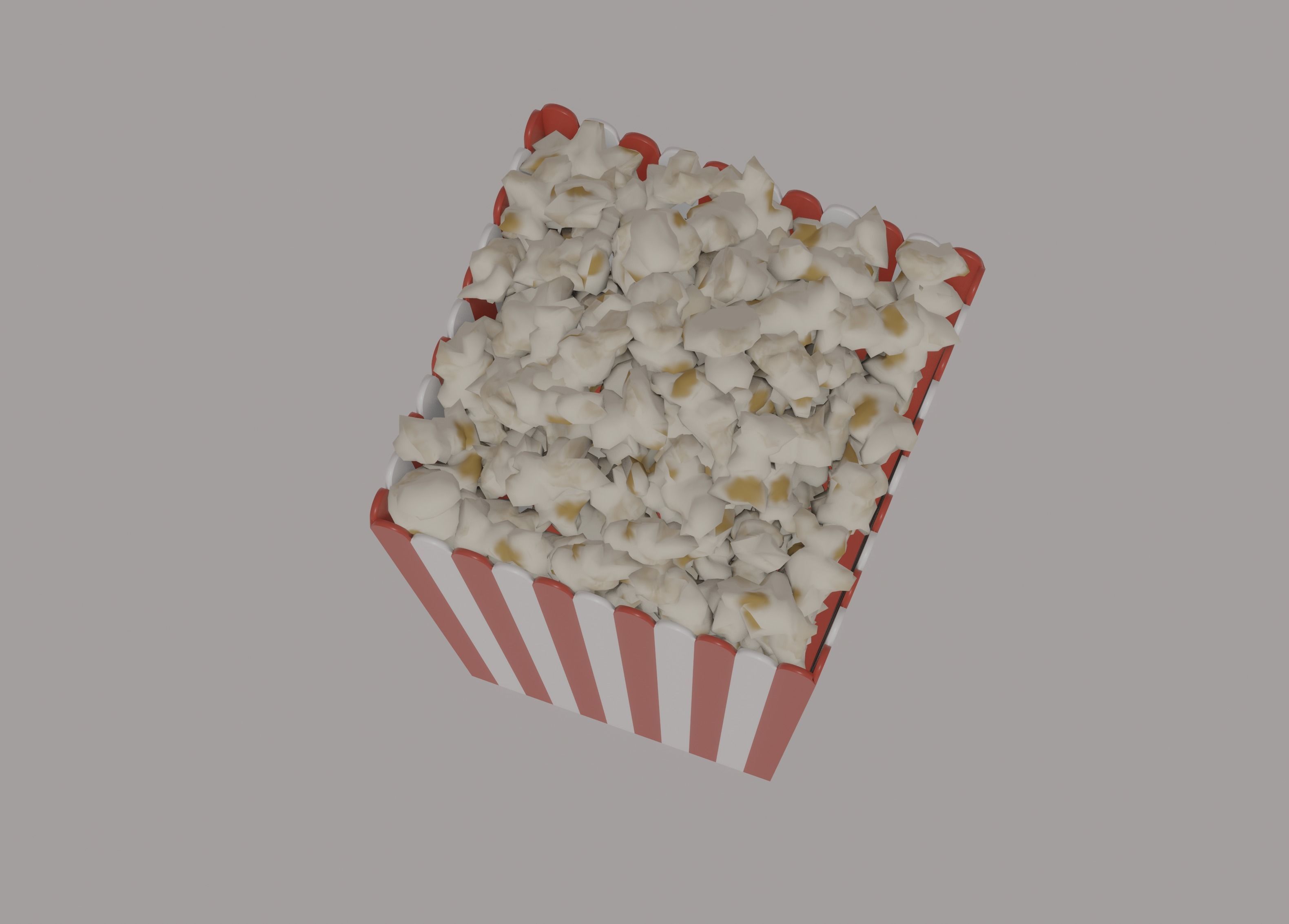 Square Popcorn Bag 3D model_7