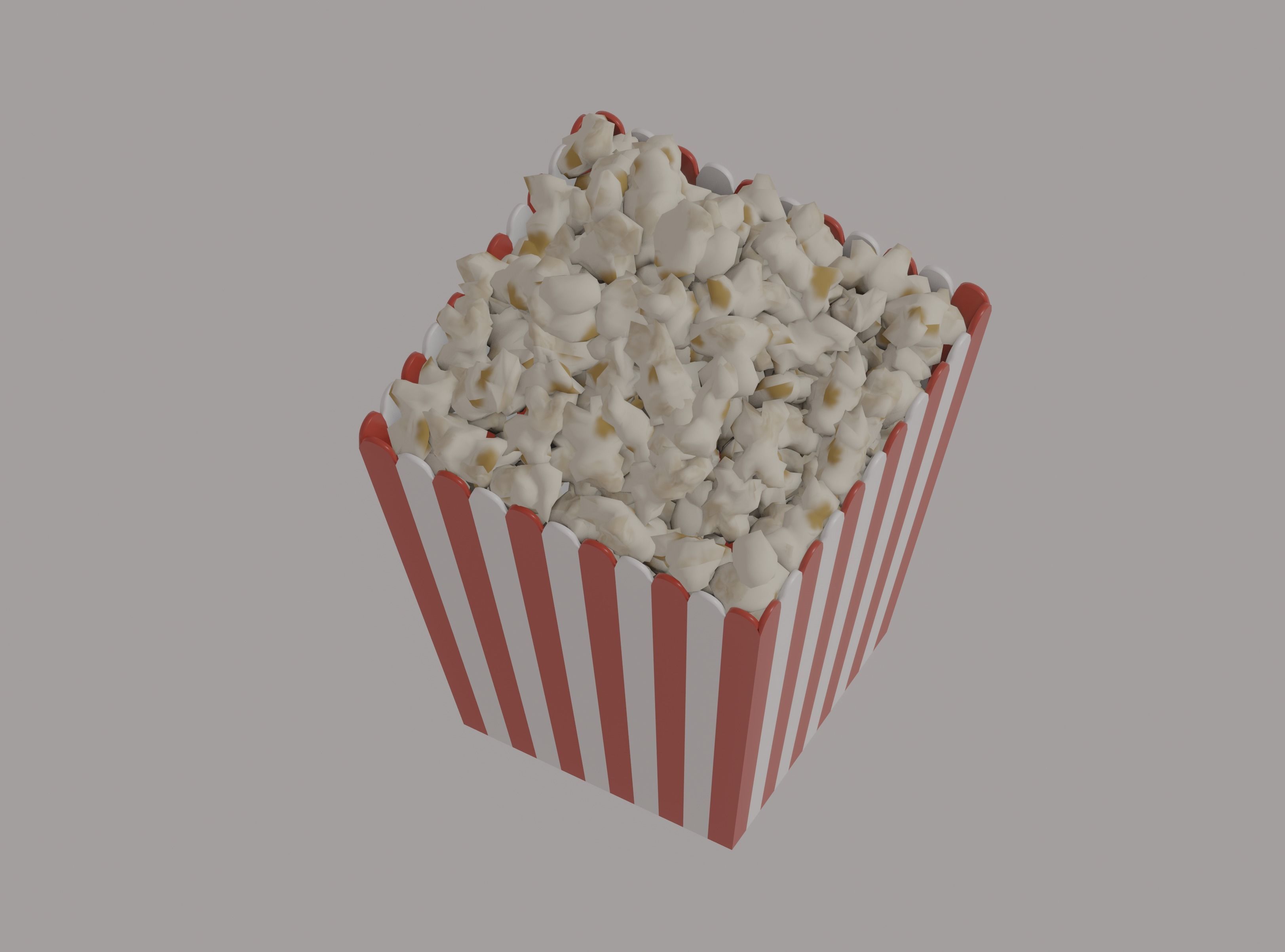 Square Popcorn Bag 3D model_8
