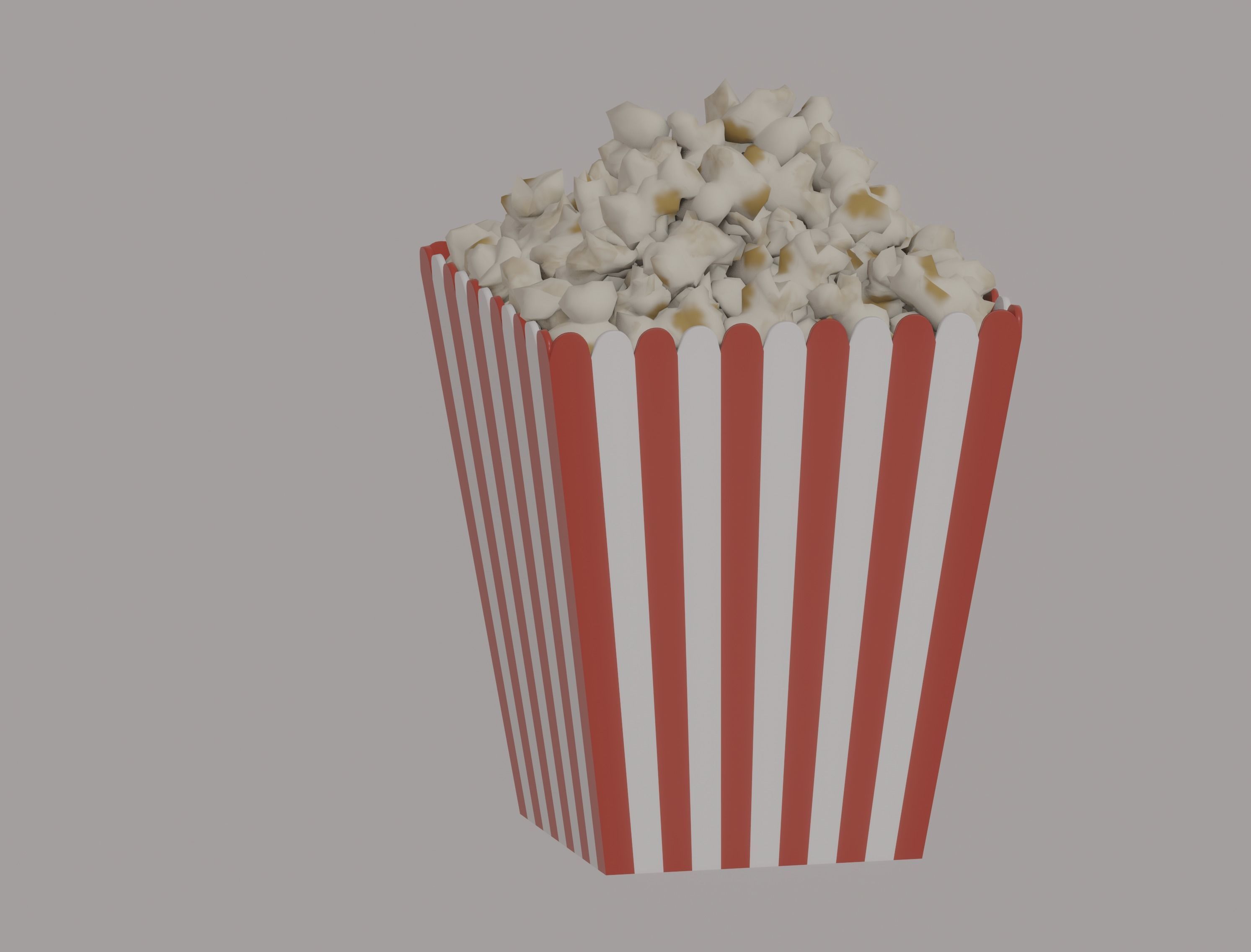 Square Popcorn Bag 3D model_4