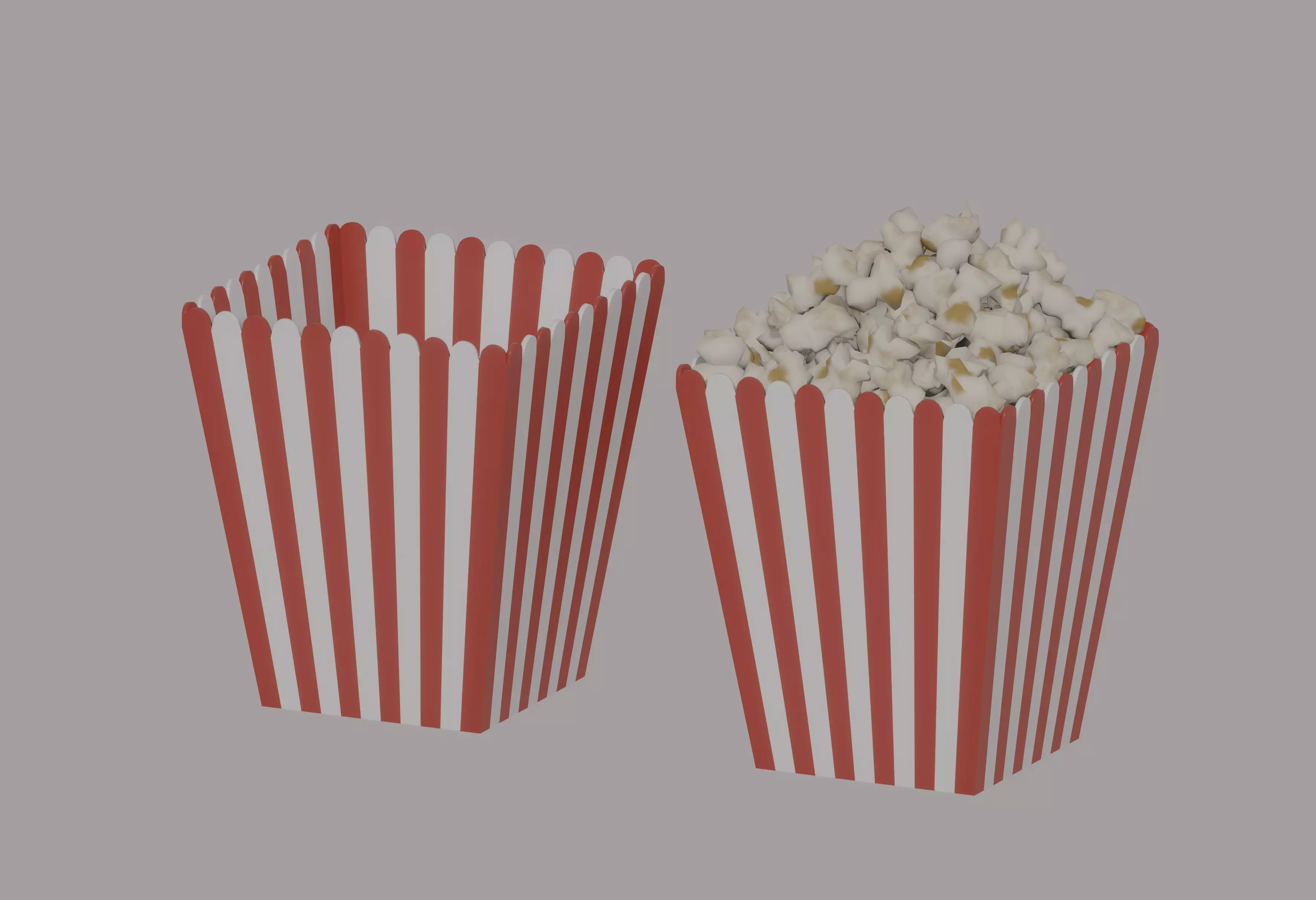 Square Popcorn Bag 3D model_0
