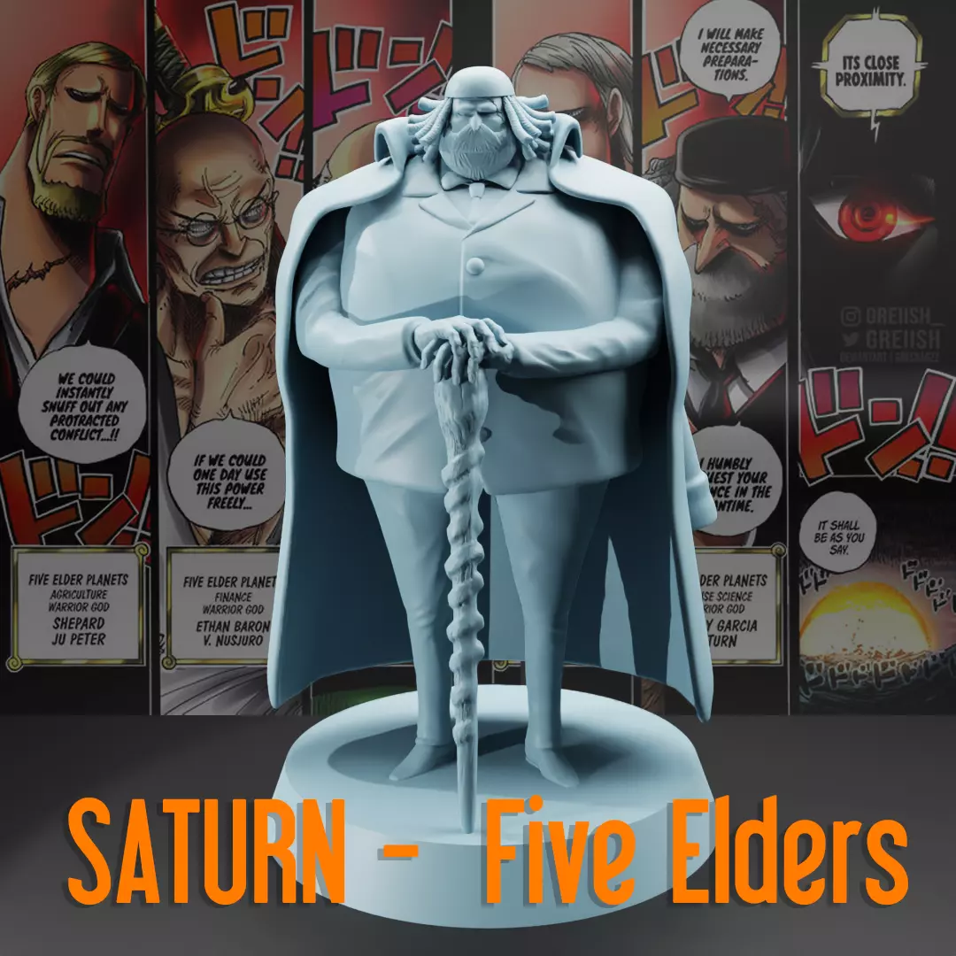 SATURN - FIVE ELDERS - ONE PIECE - 3d print 3D print model_0