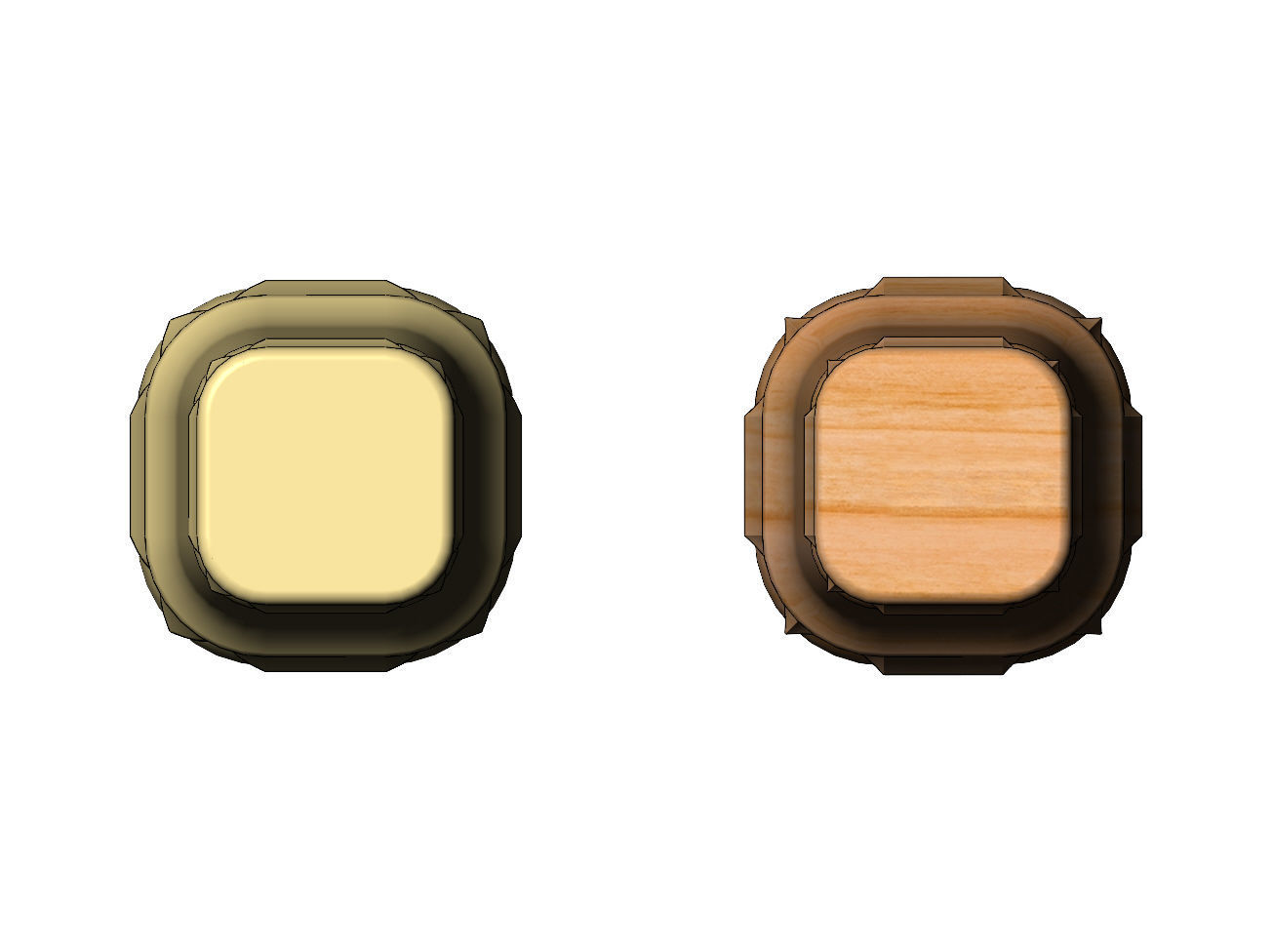 Lotus flower bead square capital column relief 3D print model_7