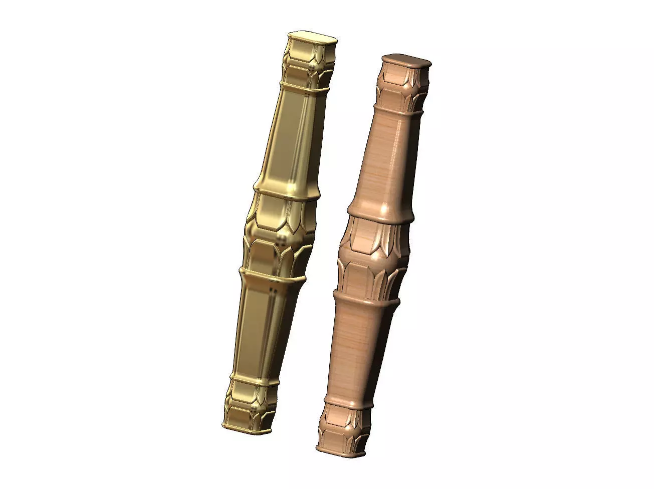 Lotus flower bead square capital column relief 3D print model_0