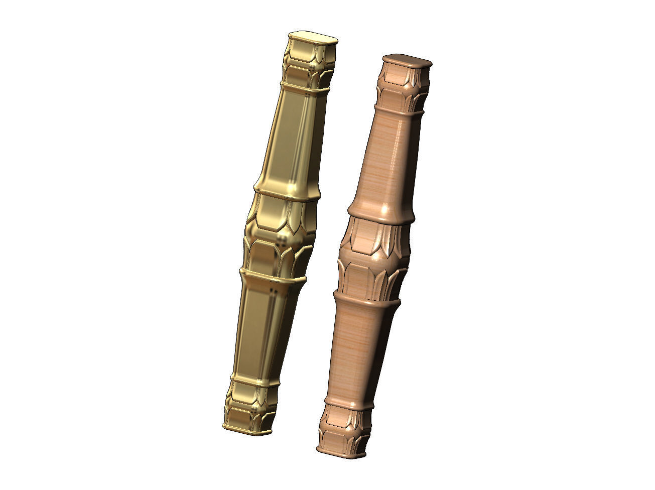 Lotus flower bead square capital column relief 3D print model_14