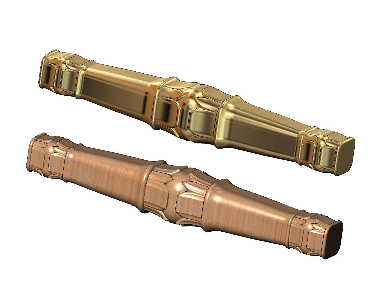 Lotus flower bead square capital column relief 3D print model_4