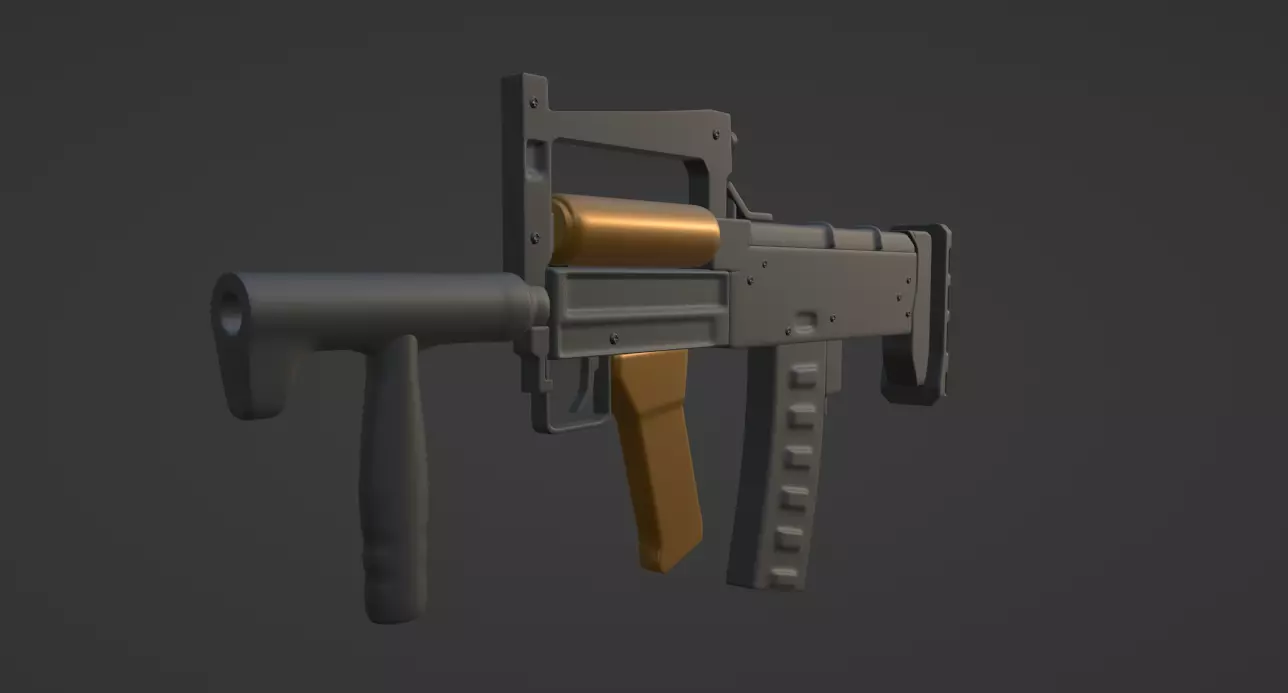 MACHINE GUN - GROZA Low-poly 3D model_0