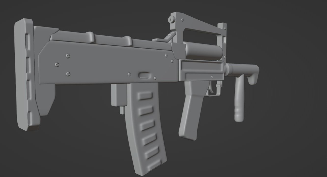 MACHINE GUN - GROZA Low-poly 3D model_2