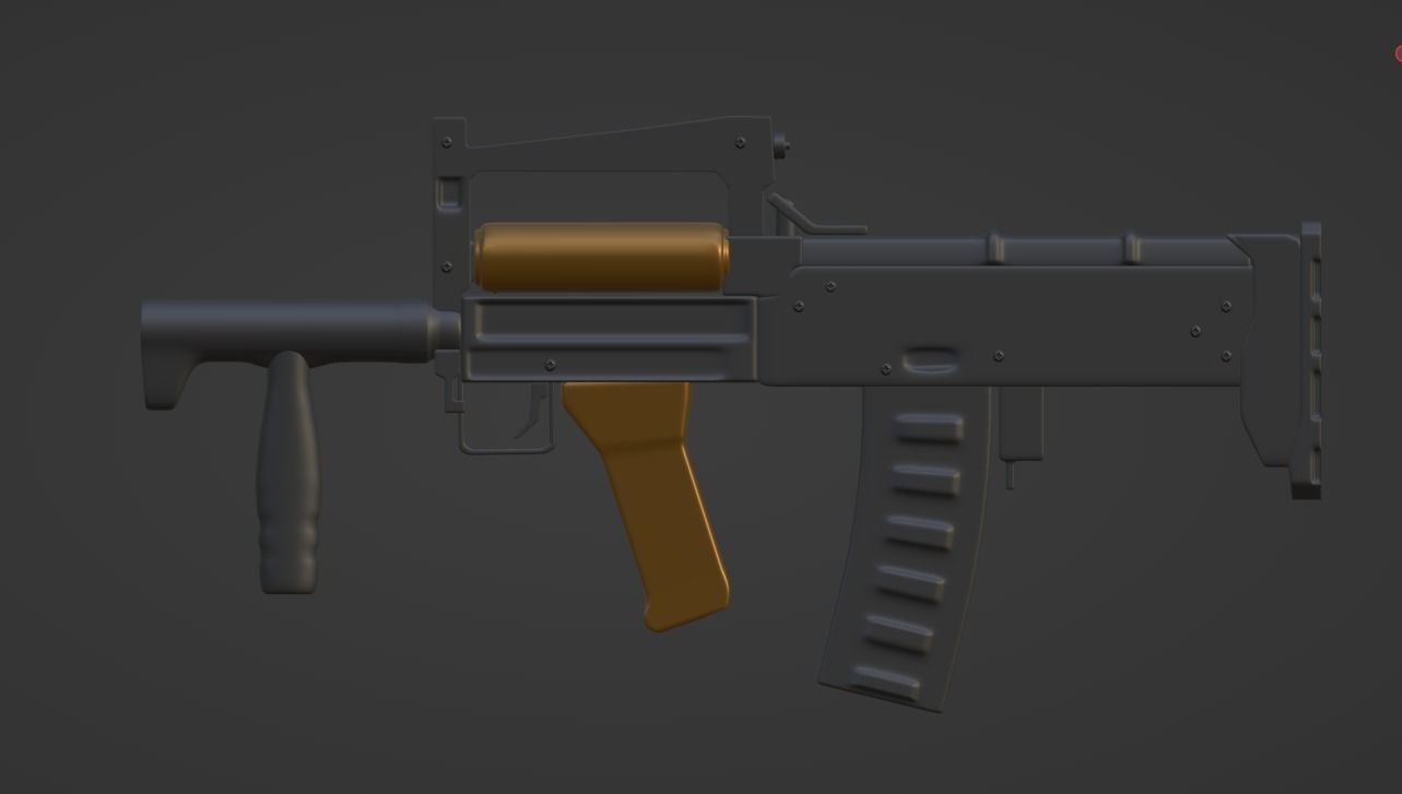 MACHINE GUN - GROZA Low-poly 3D model_1