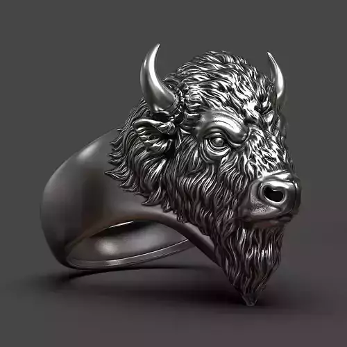 3D model of a bison head ring