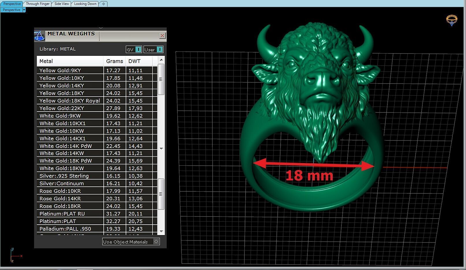 3D model of a bison head ring 3D print model_10