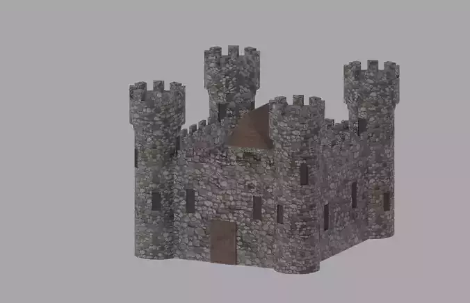 Medieval Castle Low-poly 3D model