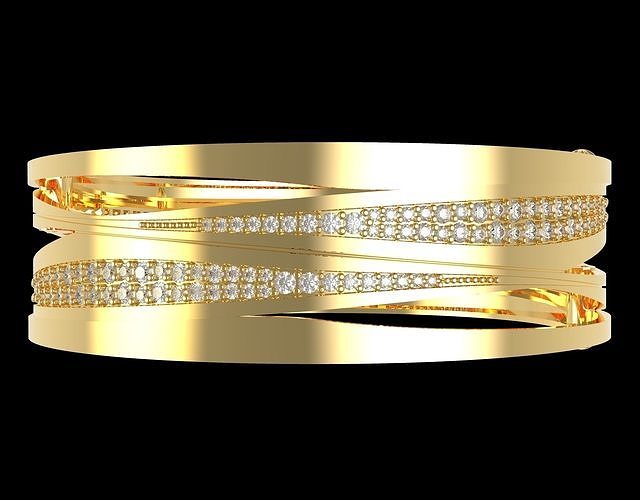Bulgari Rose And Diamond Bracelet  3D model