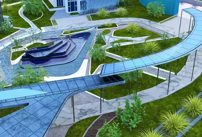 Urban Oasis Modern Park Landscape