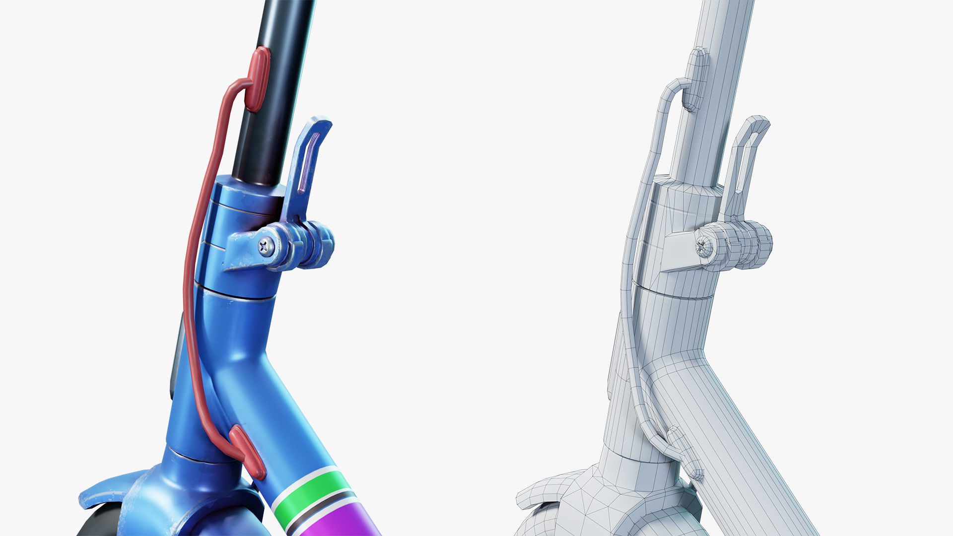 Kick Scooter Low-poly 3D model_6