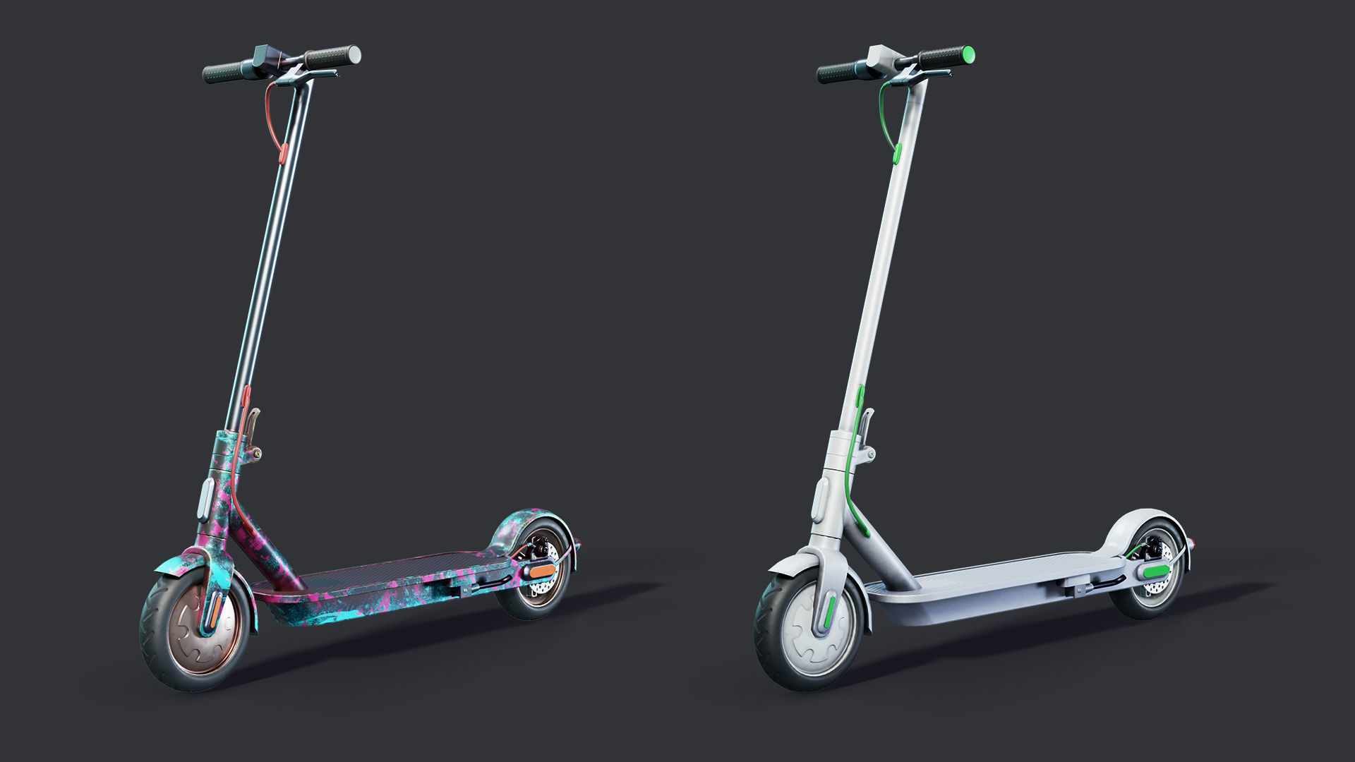 Kick Scooter Low-poly 3D model_7