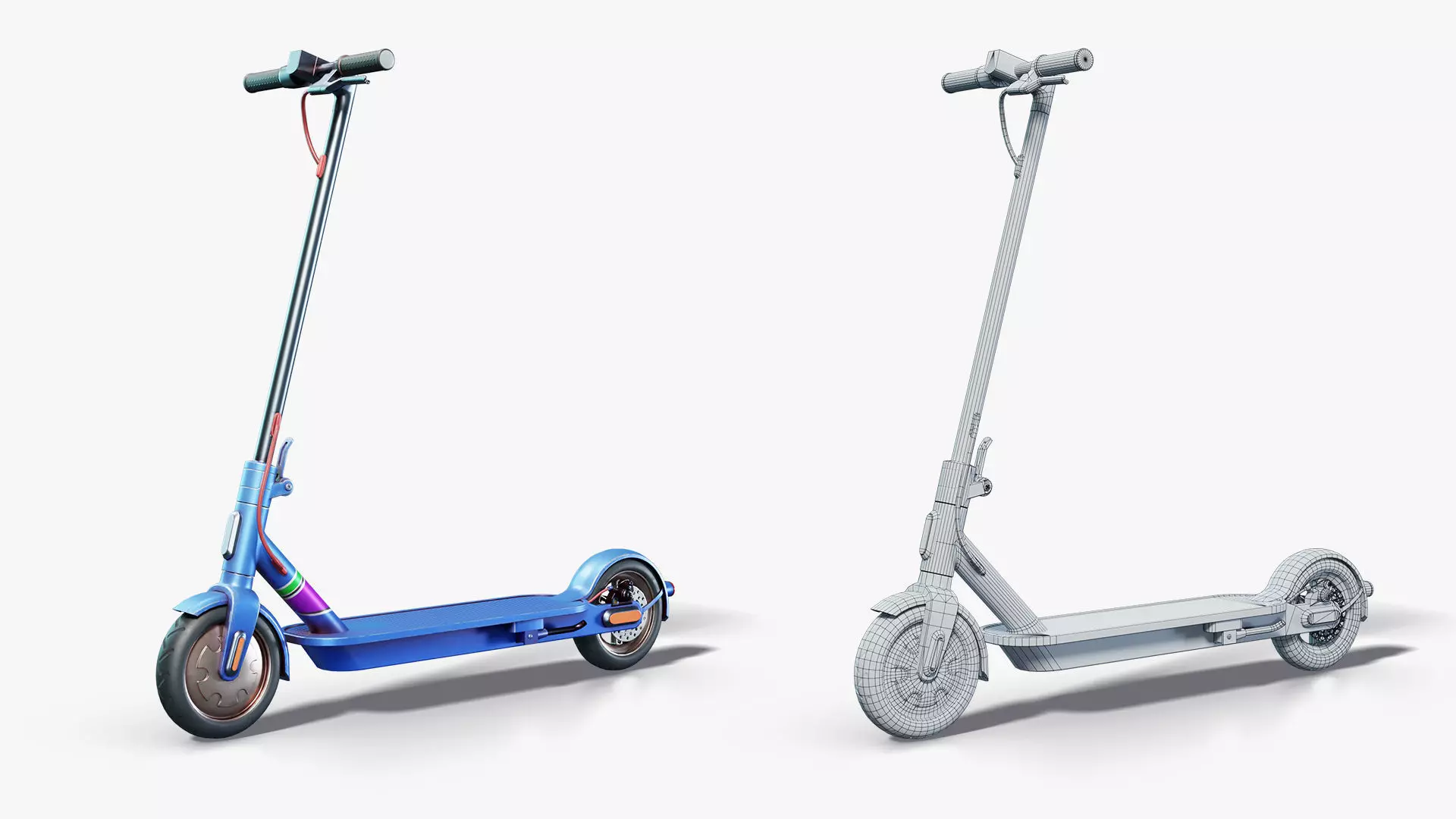 Kick Scooter Low-poly 3D model_0