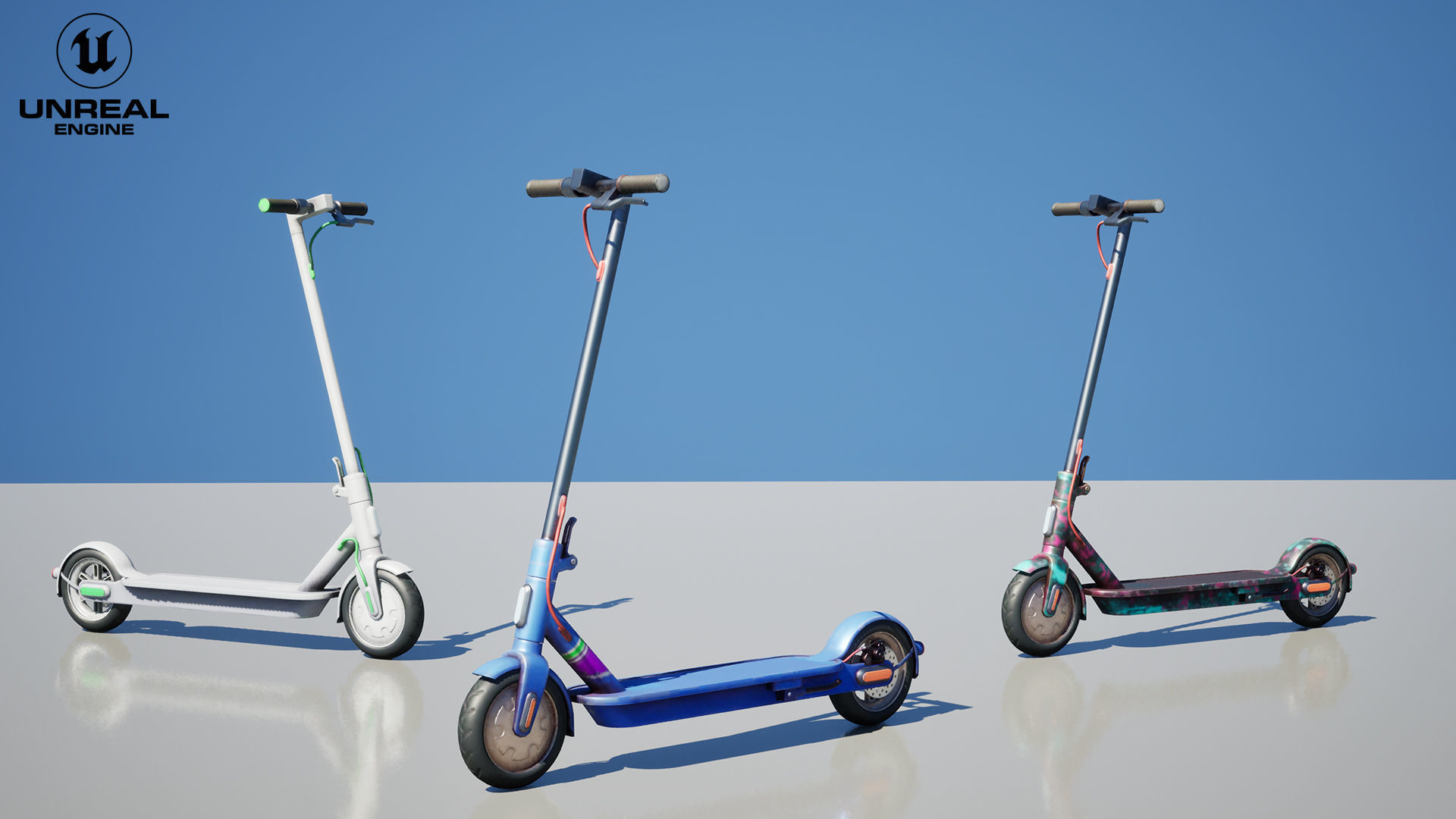 Kick Scooter Low-poly 3D model_14