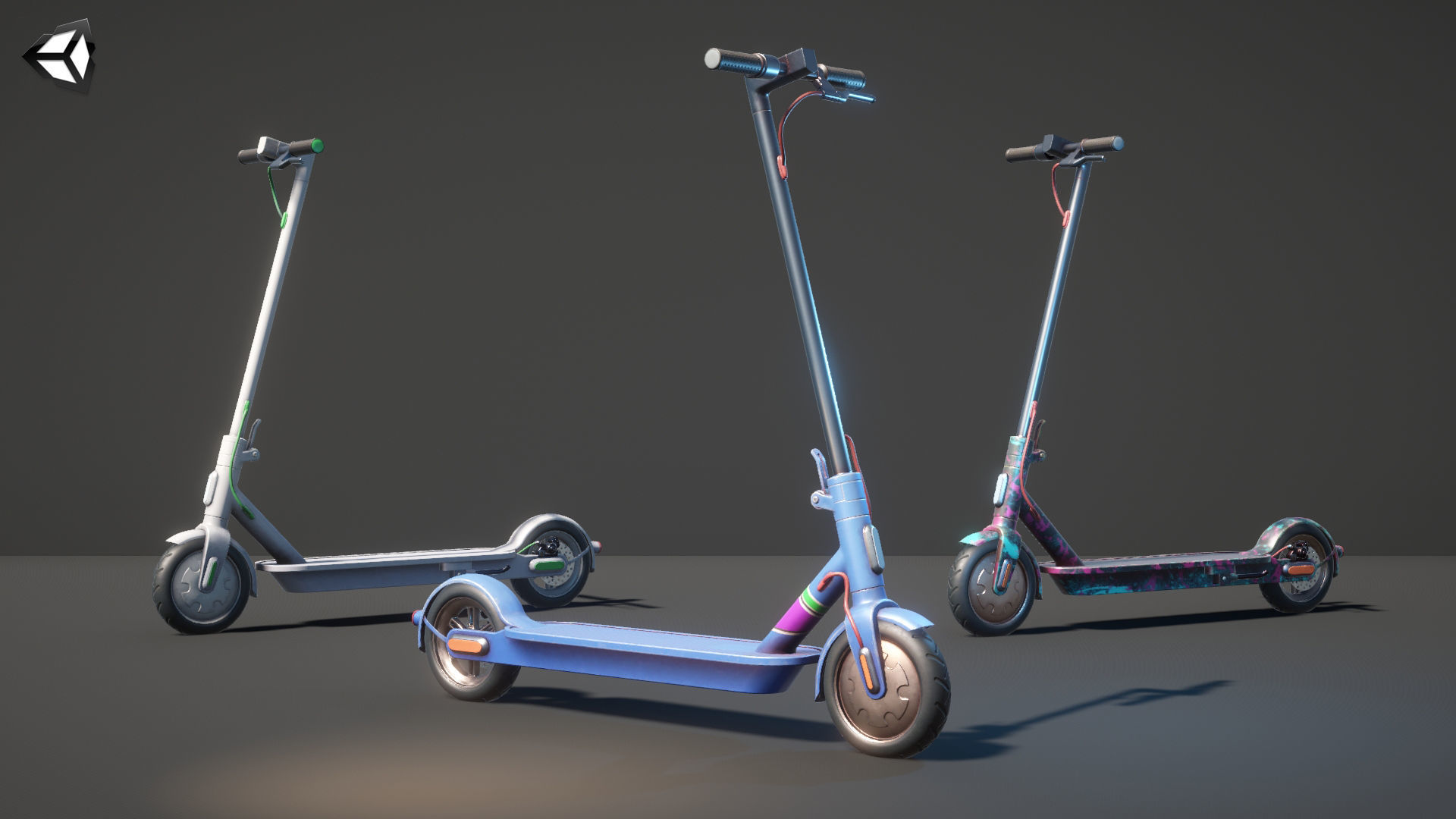 Kick Scooter Low-poly 3D model_13