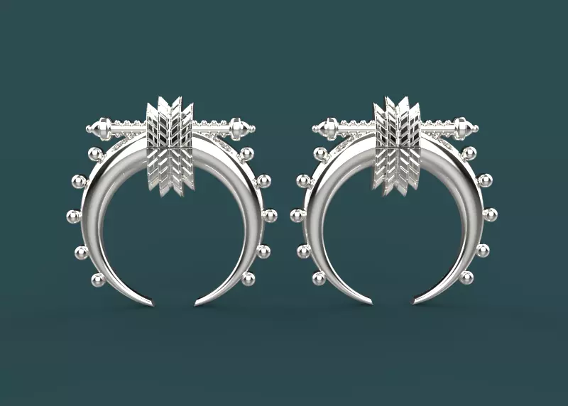 Earrings kotosh Armenian 3D print model