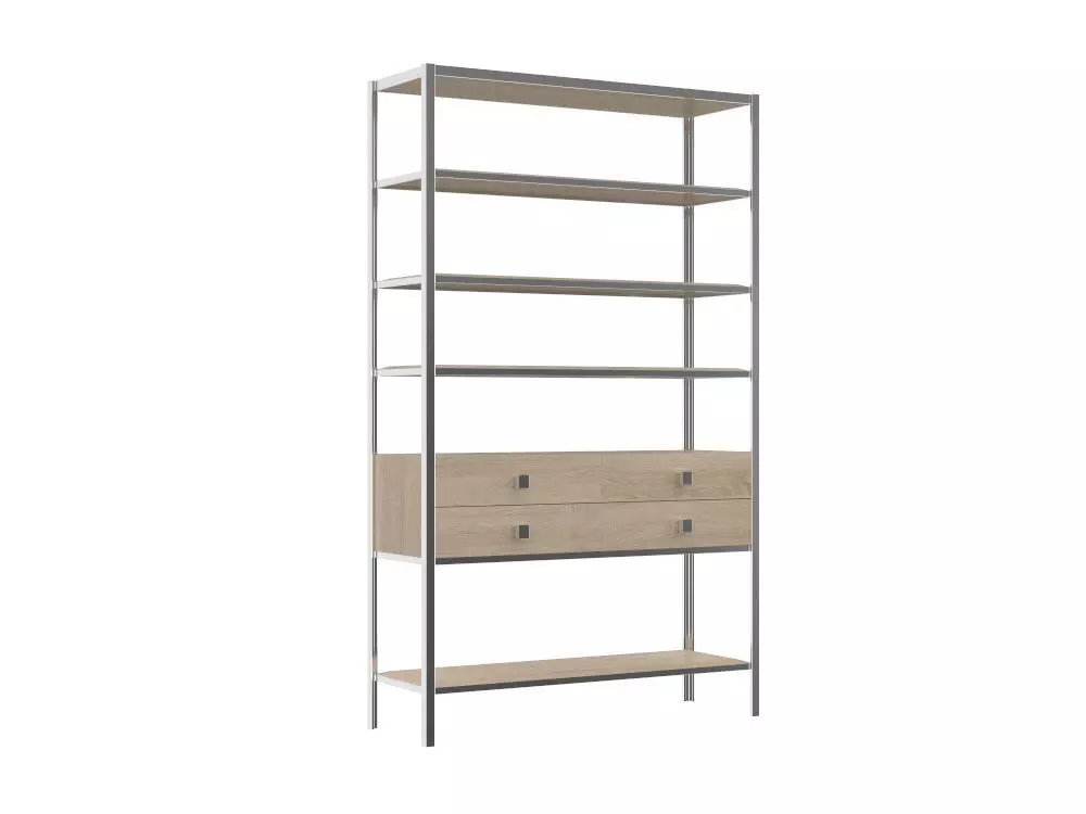 H2000450 BOOKCASE WHITE V2 3D model_0