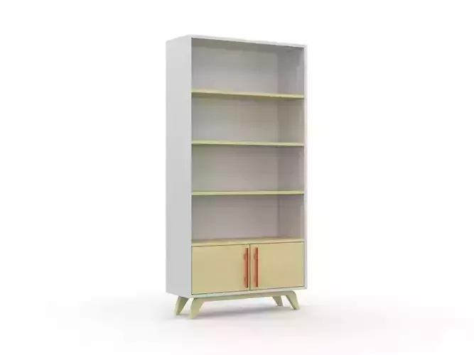 H2000444 BOOKCASE WHITE BEIGE